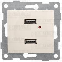 Розетка USB 2-м СП Bravo механизм беж. GUSI С10USB2-003