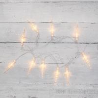Гирлянда светодиодная "Сосульки" 1.5м 10LED тепл. бел. 0.1Вт IP20 провод прозр. ПВХ элементы питания 2хAA (не в компл.) Neon-Night 303-093