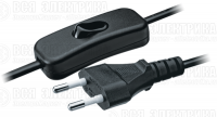 Шнур 61 720 NPS-FS-170-2х0.5-BL 1.7м с выкл. черн. Navigator 61720