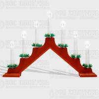 Горка новогодняя 7 свечек (7LED) тепл. бел. 0.5Вт 220-240В IP20 красн. Neon-Night 501-082