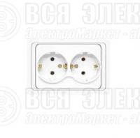 Розетка 2-м СП Валери 16А IP20 с заземл. бел. UNIVersal В0128