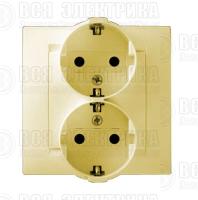 Розетка 2-м СП Simon15 16А IP20 250В с заземл. винт. клеммы сл. кость Simon 1590459-031