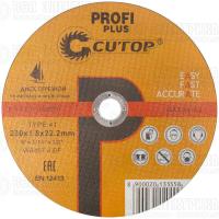 Диск отрезной по металлу нержавеющей стали и алюминию Profi Plus Т41-230х1.8х22.2мм Cutop 40000т