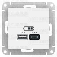 Розетка USB AtlasDesign тип A+C 5В/2.4А 2х5В/1.2А механизм бел. SE ATN000139