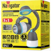 Фонарь-прожектор аккумуляторный кемпинговый 14 086 NPT-CA16-ACCU 1COB 5Вт + 1CREE 3Вт 240лм аккум. 1.5А.ч NAVIGATOR 14086