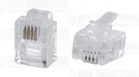 Коннектор телефонный неэкранир. RJ-11/RJ-12 6P4C Cabeus 7012c