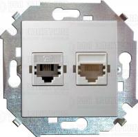Розетка компьютерная 2-м СП Simon 15 RJ45 кат.5E Systimax механизм бел. Simon 1591593-030