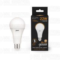 Лампа светодиодная Black 22Вт A70 грушевидная 3000К тепл. бел. E27 1900лм GAUSS 102502122