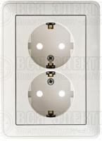 Розетка 2-м СП W59 16А IP20 с заземл. защ. шторки в сборе бел. SE RS16-255-18