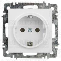 Розетка 1-м СП Accent 6-202-01 16А IP20 250В 2P+E Schuko AL/CU бел. Intro Б0063678
