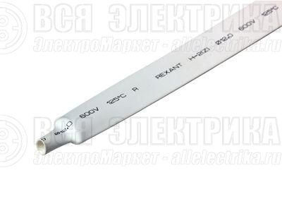 Трубка термоусадочная 12.0/6.0 1м бел. REXANT 21-2001