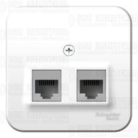Розетка компьютерная 2-м ОП Blanca RJ45 кат.5E с изолир. пластиной бел. SE BLNIA045451