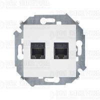 Розетка компьютерная 2-м Simon 15 RJ45 кат.5E AMP механизм бел. Simon 1591552-030