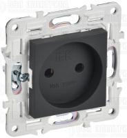 Розетка SKANDY 10А без заземл. без защ. шторок SK-R02G графит IEK SK-R10-10-K53