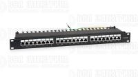 Патч-панель 19дюйм 1U кат.5E полн. экранир. 24 порта RJ45 Dual IDC WR-PL-24-C5E-SH-D черн. WRline 505210