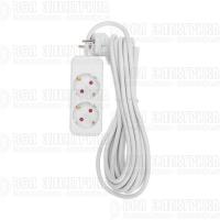 Удлинитель 2х5м с заземл. STANDARD 3х1кв.мм бел. Rexant 13-4005
