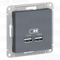Розетка USB AtlasDesign тип A+A 5В 1х2.1А 2х1.05А механизм грифель SE ATN000733