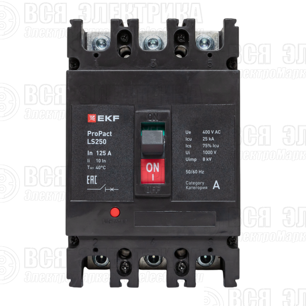 Выключатель автоматический 3п 125А 25кА LS250 ProPact EKF mccb-250-25-3-125-ls
