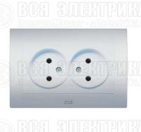 Розетка 2-м СП 1мод. Cosmo 16А IP20 без заземл. алюм. ABB 632-011000-908