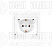 Розетка 1-м СП Валери 16А IP20 с заземл. с крышкой бел. UNIVersal В0029