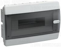 Корпус ЩРВ-П-12 UNION Compact IP41 черн. прозр. дверь пластик. IEK UIC-KP12-V-12-41-K01