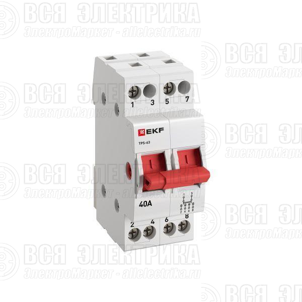 Переключатель трехпозиционный ТПС-63 2P 40А PROxima EKF TPS240