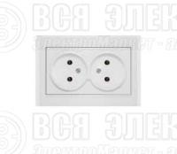Розетка 2-м СП Бриллиант 16А IP20 без заземл. бел. UNIVersal 7947519