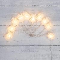 Гирлянда светодиодная "Шишки" 1.5м 10LED тепл. бел. 0.1Вт IP20 провод прозр. ПВХ элементы питания 2хAA (не в компл.) Neon-Night 303-098