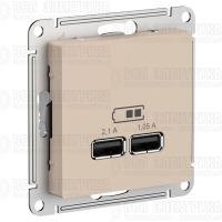 Розетка USB AtlasDesign тип A+A 5В/2.1А 2х5В/1.05А механизм песочн. SE ATN001233