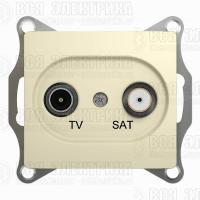 Розетка телевизионная оконечная TV/SAT 1-м СП Glossa 1дБ механизм беж. SE GSL000297