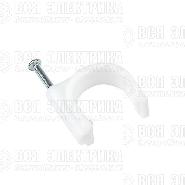Скоба крепежная круглая с гвоздем d16мм пластик. (уп.50шт) EKF plcn-sr-16
