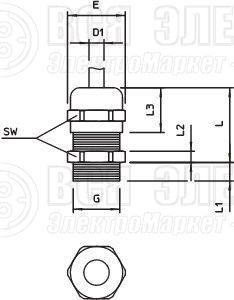 Ввод кабельный V-TEC VM32 MS M32 dкаб. 14-21 dмонтаж. отв. 32 IP68 никелир. OBO 2086042