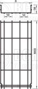Лоток проволочный 200х55 L3000 сталь 3.9мм GRM 55 200 G оцинк. OBO 6001446