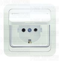 Розетка 1-м СП Mimoza 16А IP20 с крышкой бел./бел. Makel 12029