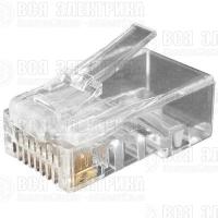 Разъем PLUG-8P8C-U-C6-100 RJ45 (8P8C) под витую пару кат.6 (50/50микродюйм) универс. (для ож и мж кабеля) (уп.100шт) Hyperline 49367