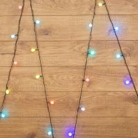 Гирлянда светодиодная "Шарики" 5м d18мм 30LED RGB 3.6Вт 220-240В IP20 провод ПВХ темн. зел. Neon-Night 303-549