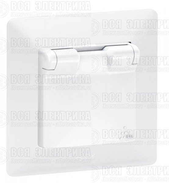 Розетка 1-м СП Valena Life 16А IP44 250В 2P+E защ. шторки с крышкой механизм бел. Leg 753119