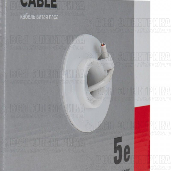 Кабель витая пара U/UTP кат.5E 2х2х24AWG solid CU PVC сер. (м) Rexant 01-0023