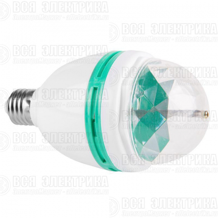 Лампа светодиодная "Диско" 6Вт 3LED RGB E27 230В IP20 80х80х195мм Neon-Night 601-253