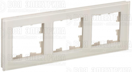Рамка 3-м BRITE РУ-3-2-БрВа стекло ванильн. IEK BR-M32-G-K10