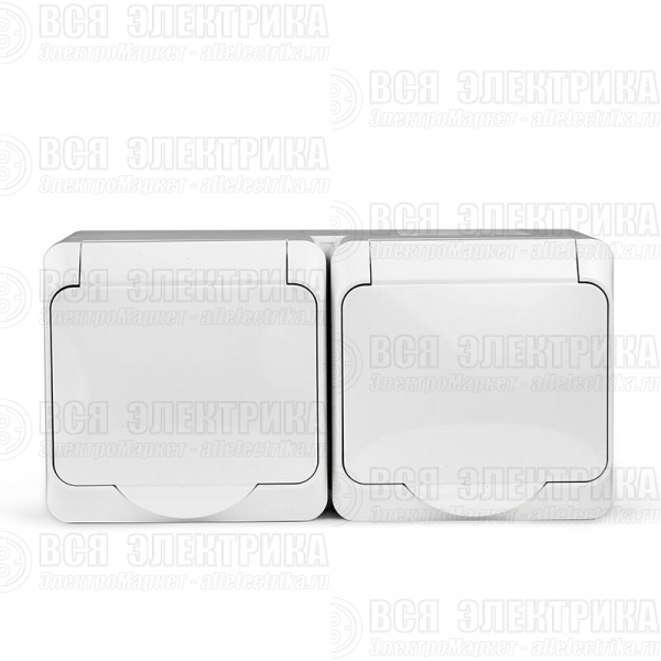 Розетка 2-м ОП Nix 16А IP54 250В с заземл. с крышкой бел. TOKOV ELECTRIC TKE-NX-R2Z-C01-IP54