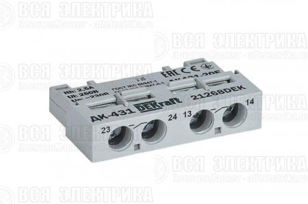 Контакт дополнительный фронтальный 2НО для ВА-431 DEKraft 21268DEK