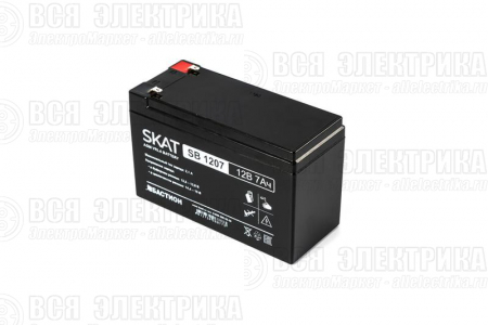 Аккумулятор 12В 7А.ч макс. ток заряда 2.1А SKAT SB 1207 Бастион 2533