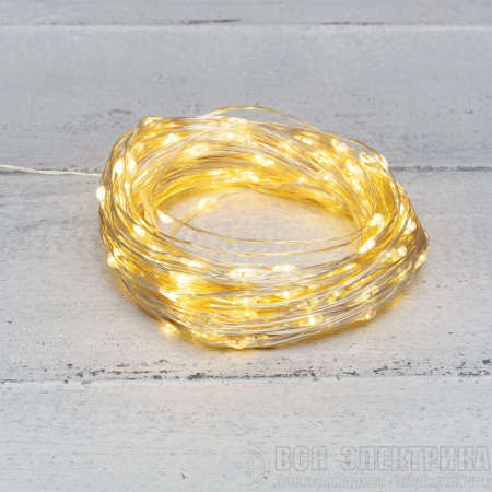 Гирлянда светодиодная "Роса" 20м 200LED тепл. бел. 3.6Вт IP44 с трансф. Neon-Night 303-206