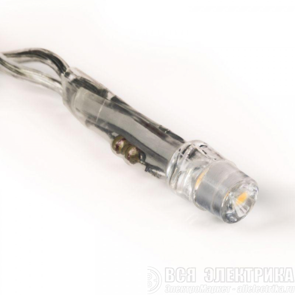 Гирлянда светодиодная "Бахрома" 3х0.8м 200LED тепл. бел. 9Вт 230В IP20 провод прозр. ПВХ Neon-Night 255-066