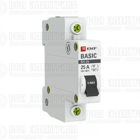 Выключатель нагрузки 1п 25А ВН-29 Basic EKF SL29-1-25-bas