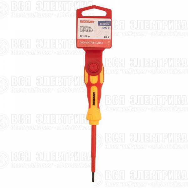 Отвертка "Электрика" SL3 75мм REXANT 12-4711