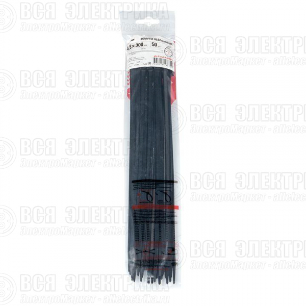Хомут P6.6 4.8x300 FlexLock стандартный черн. (уп.50шт) PROxima EKF plc-fl-ctsb-4.8x300-r