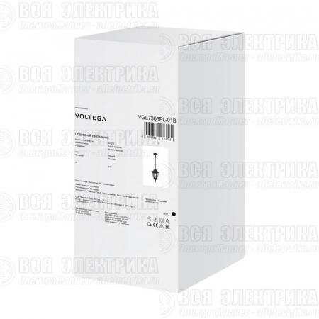 Светильник Frak 1х13Вт E27 IP44 подвесной Voltega VGL7305PL-01B