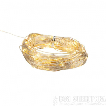 Гирлянда светодиодная "Роса" 30м 300LED тепл. бел. 3.6Вт IP44 с трансф. Neon-Night 303-216